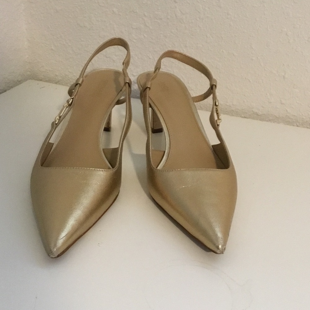 Women's Metallic Gold Pointed Heels